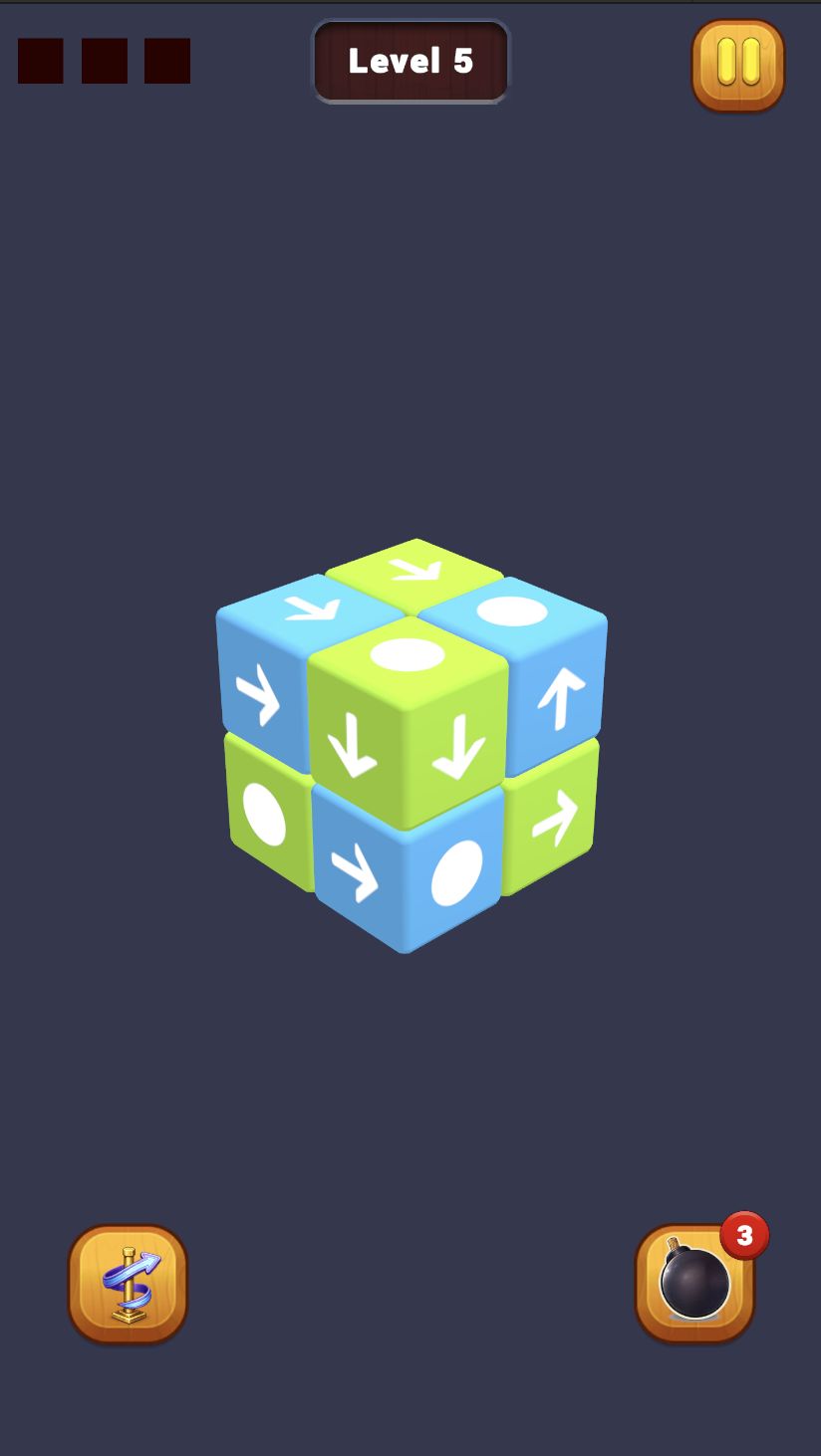 3D Cube Away Puzzle - 150 levels Unity Project screenshot 3