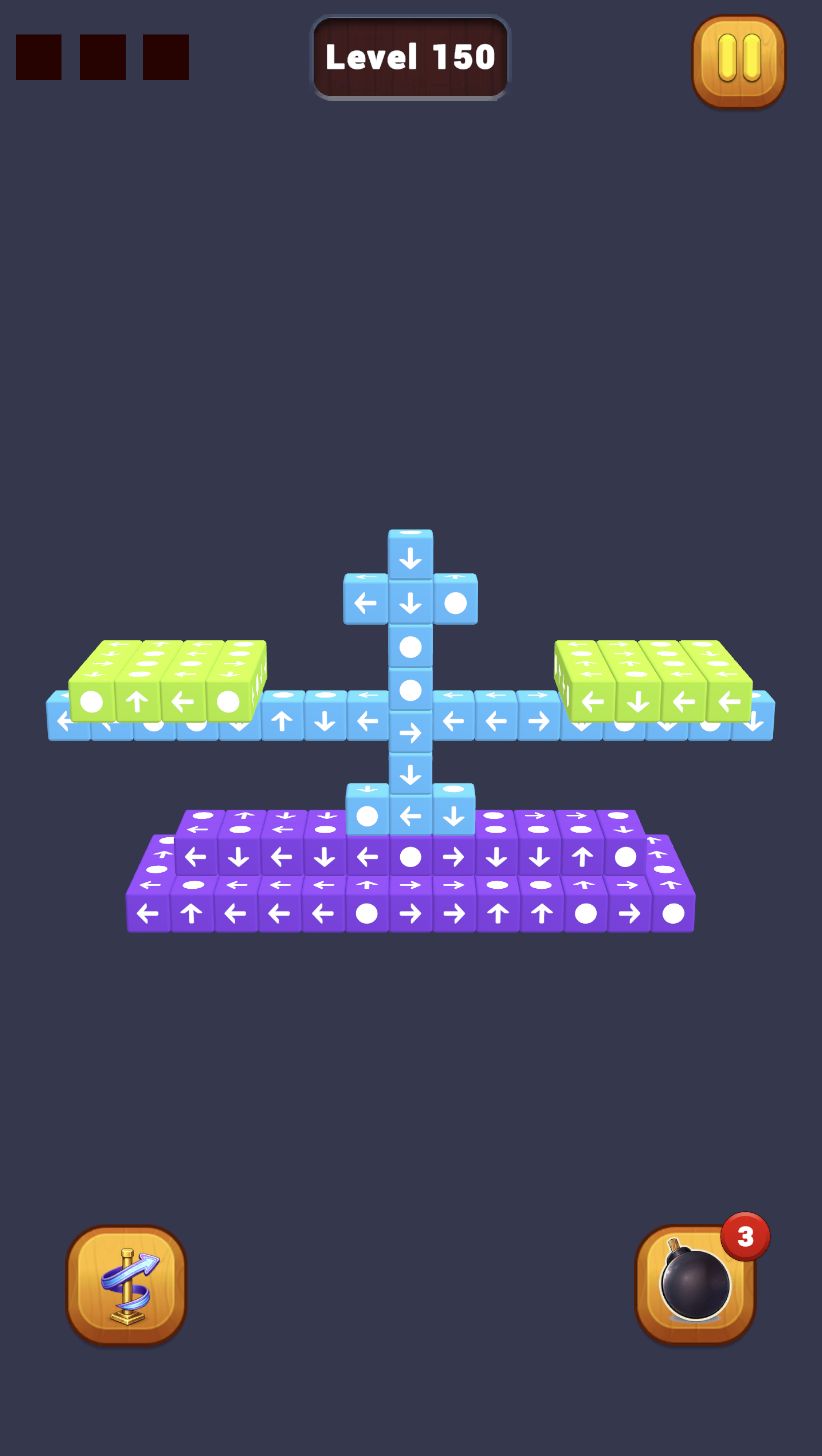 3D Cube Away Puzzle - 150 levels Unity Project screenshot 7