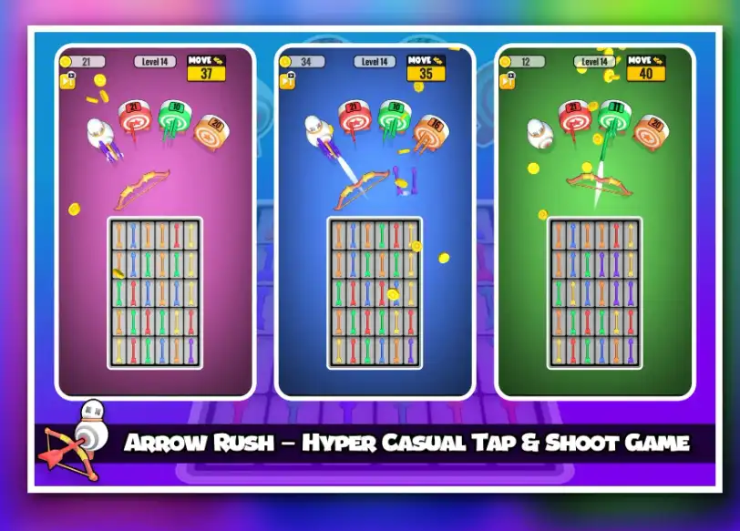 Arrow Rush – Hyper Casual Tap & Shoot Unity Game – SellUnitySourceCode.com screenshot 3