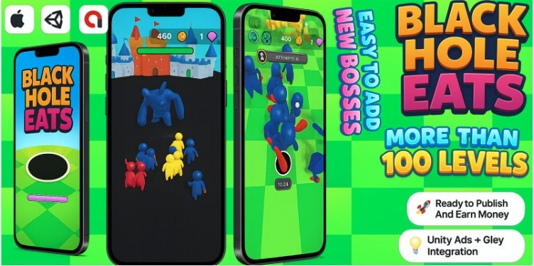 Black Hole Eats 3D - Hyper Casual Mobile Game source code