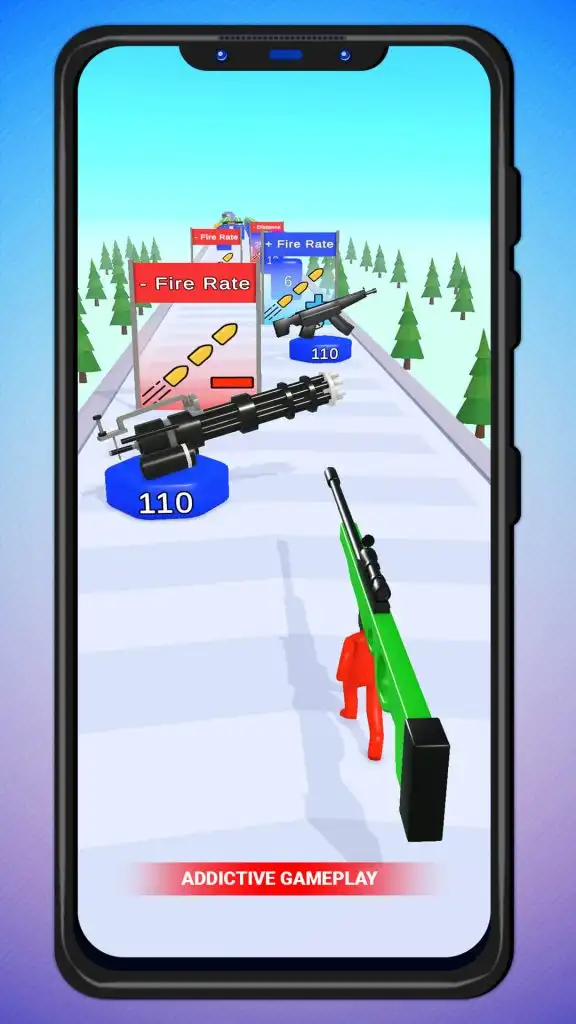 Crazy Gun Head Stick Runner 3D SellUnitySourceCo screenshot 3