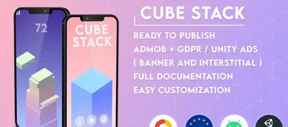 Cube Stack Game SellUnitySourceCode screenshot 5