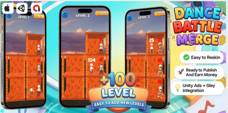 Dance Battle Merge Unity Source Code – Hyper Casual Merge Runner Game | SellUnitySourceCode.com source code