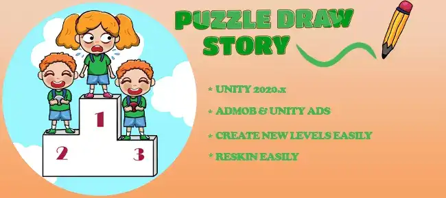 Draw Puzzle Story – Draw One Part SellUnitySourceCode screenshot 4