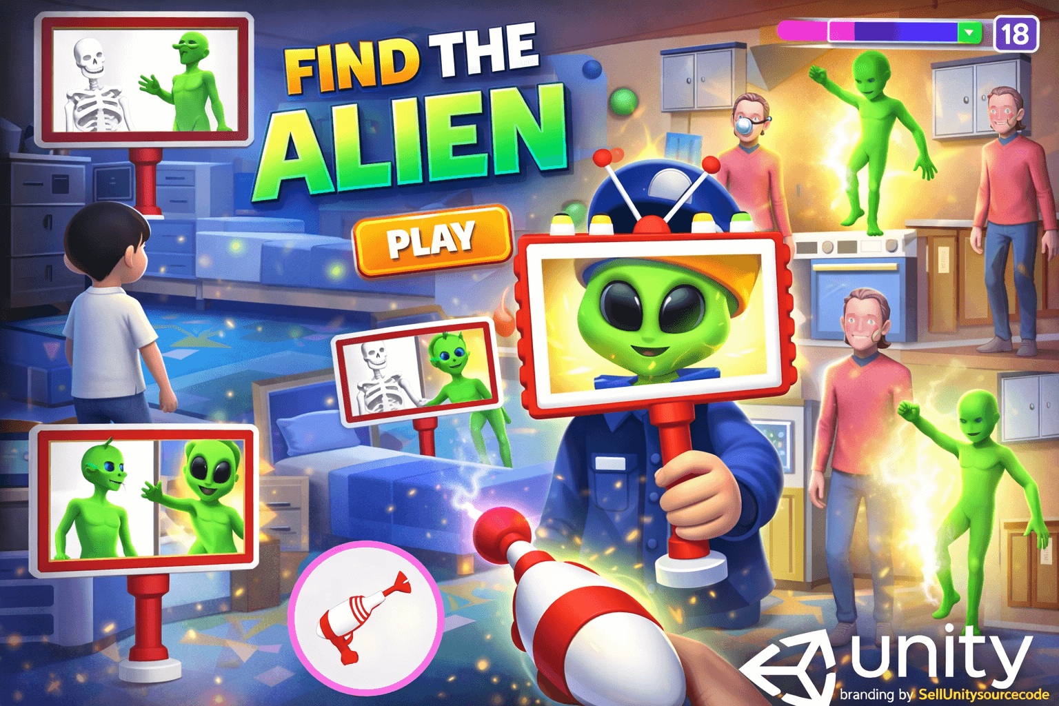 Find the Alien Unity 2D Game Templates