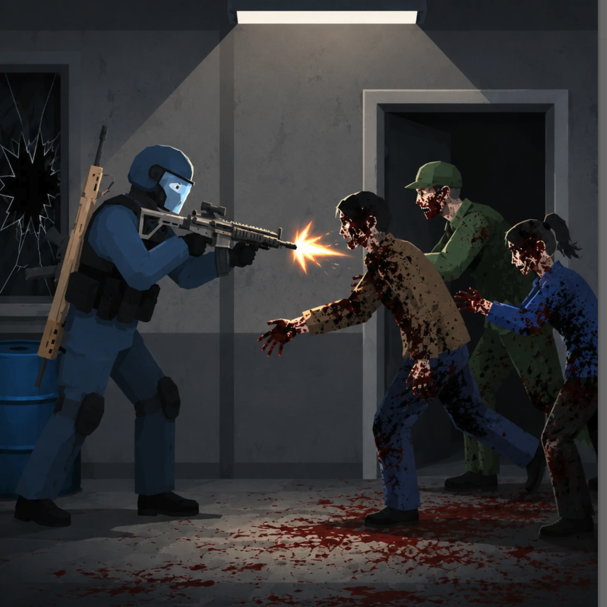 Flat Zombies: Defense &amp; Cleanup screenshot 2