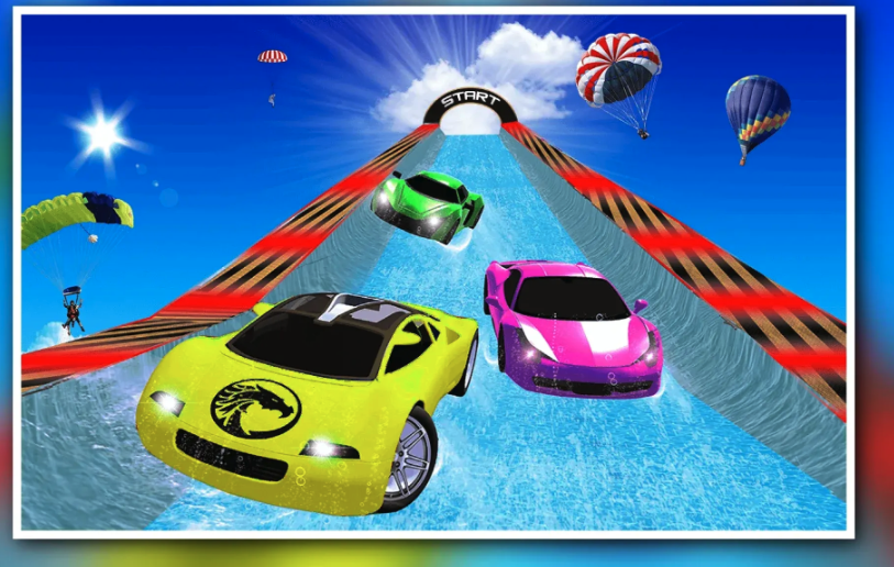 Frozen Water Slide Car Race - Aqua Park Adventure screenshot 3