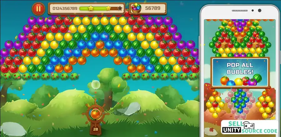 Fruit Bubble Shooter: Blast & Pop Game SellUnitySourceCode.com screenshot 3