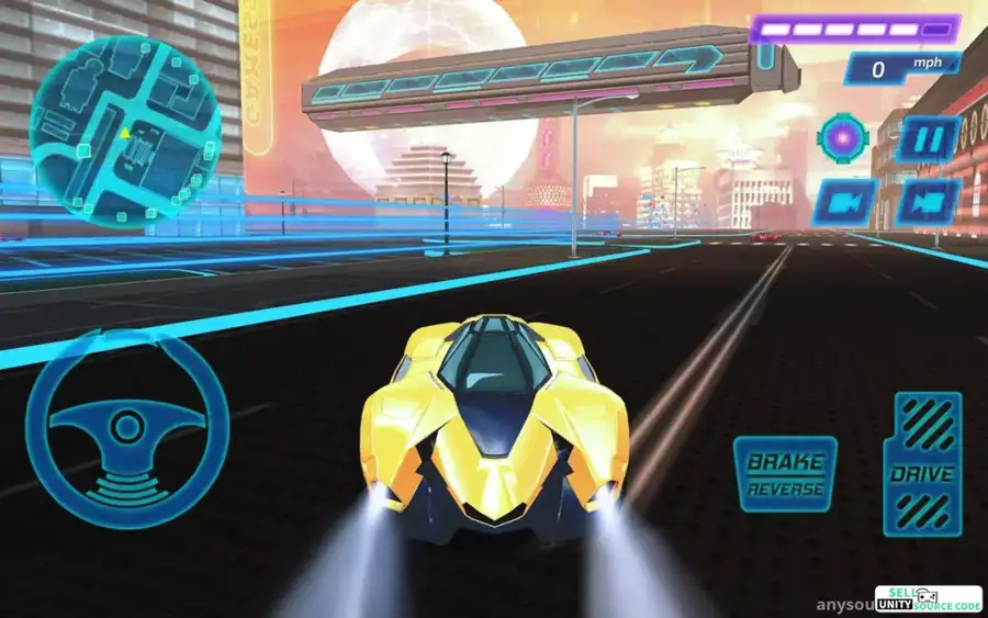 Futuristic Car Simulator SellUnitySourceCode screenshot 4