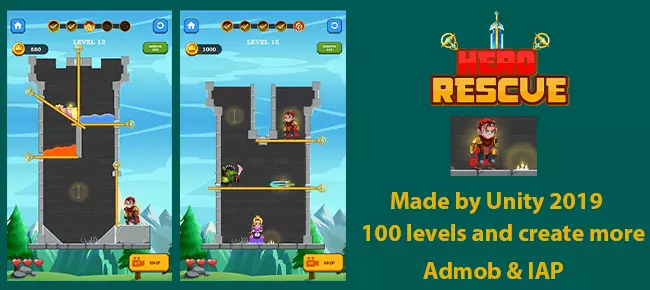 Hero Rescue – Adventure Puzzle Game SellUnitySourceCode 