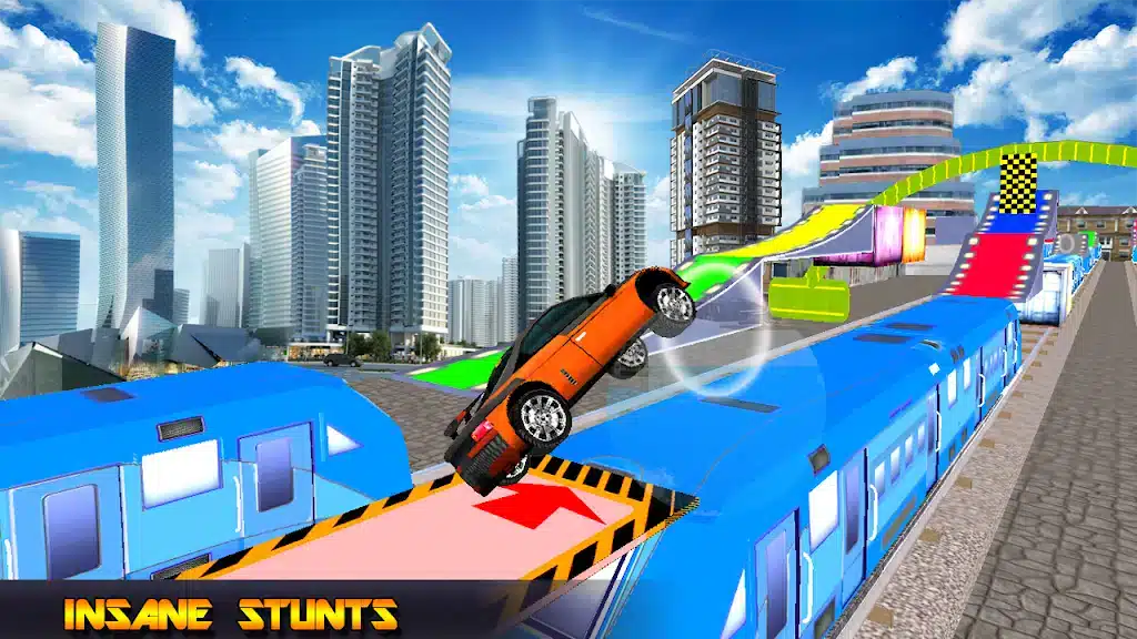 Highway Car Stunt on Crazy Train Fun Mania SellUnitySourceCode screenshot 2