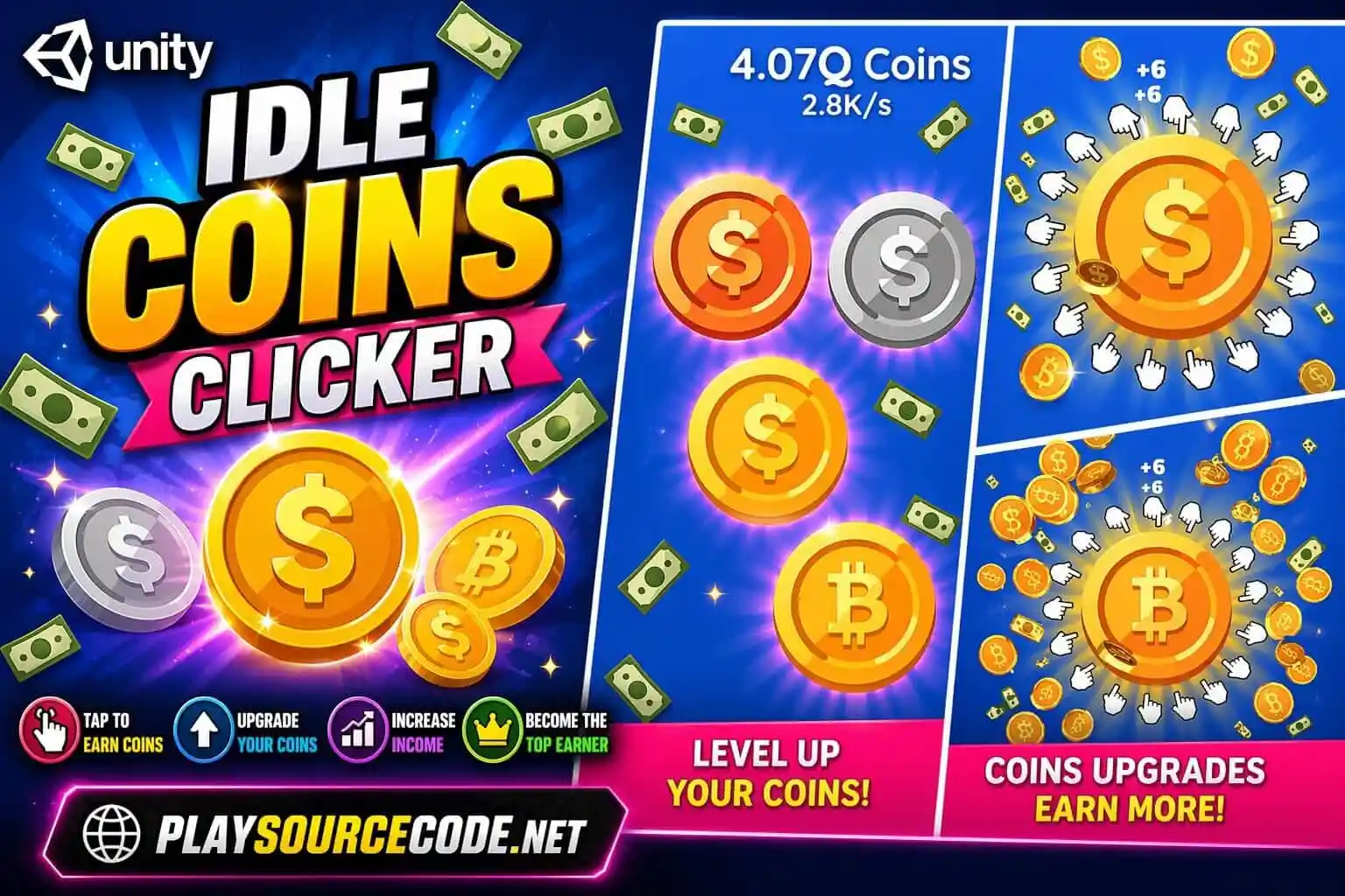 Idle Coins Clicker Unity Source code screenshot 2