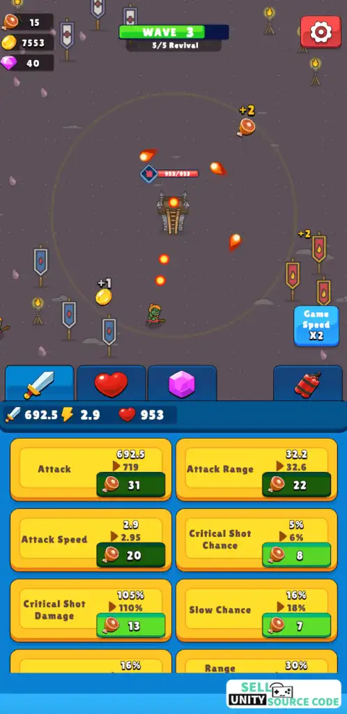 Idle Tower Defense SellUnitySourceCode screenshot 2