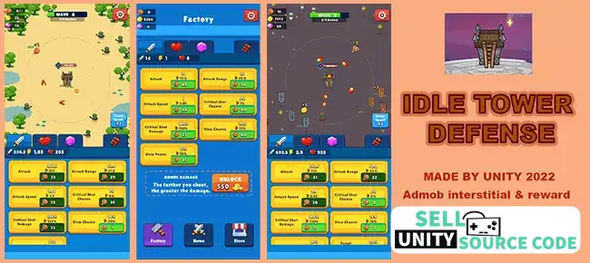 Idle Tower Defense SellUnitySourceCode screenshot 4