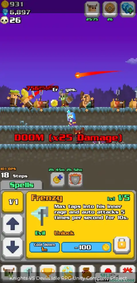 Knights VS Devils Idle RPG SellUnitySourceCode screenshot 5