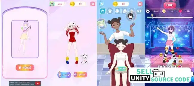 Left or right: Magic Dress up SellUnitySourceCode 
