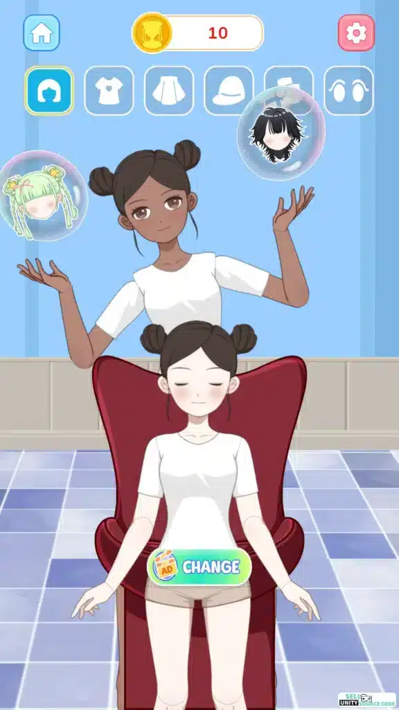 Left or right: Magic Dress up SellUnitySourceCode  screenshot 4