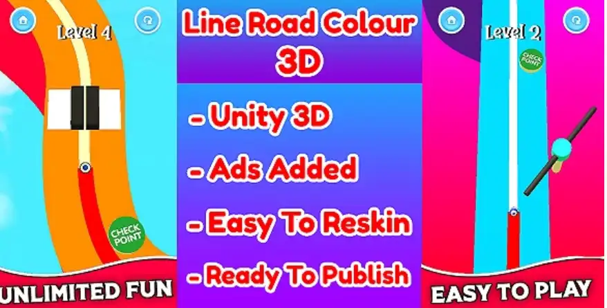 Line Road Colour 3D SellUnitySourceCode screenshot 5