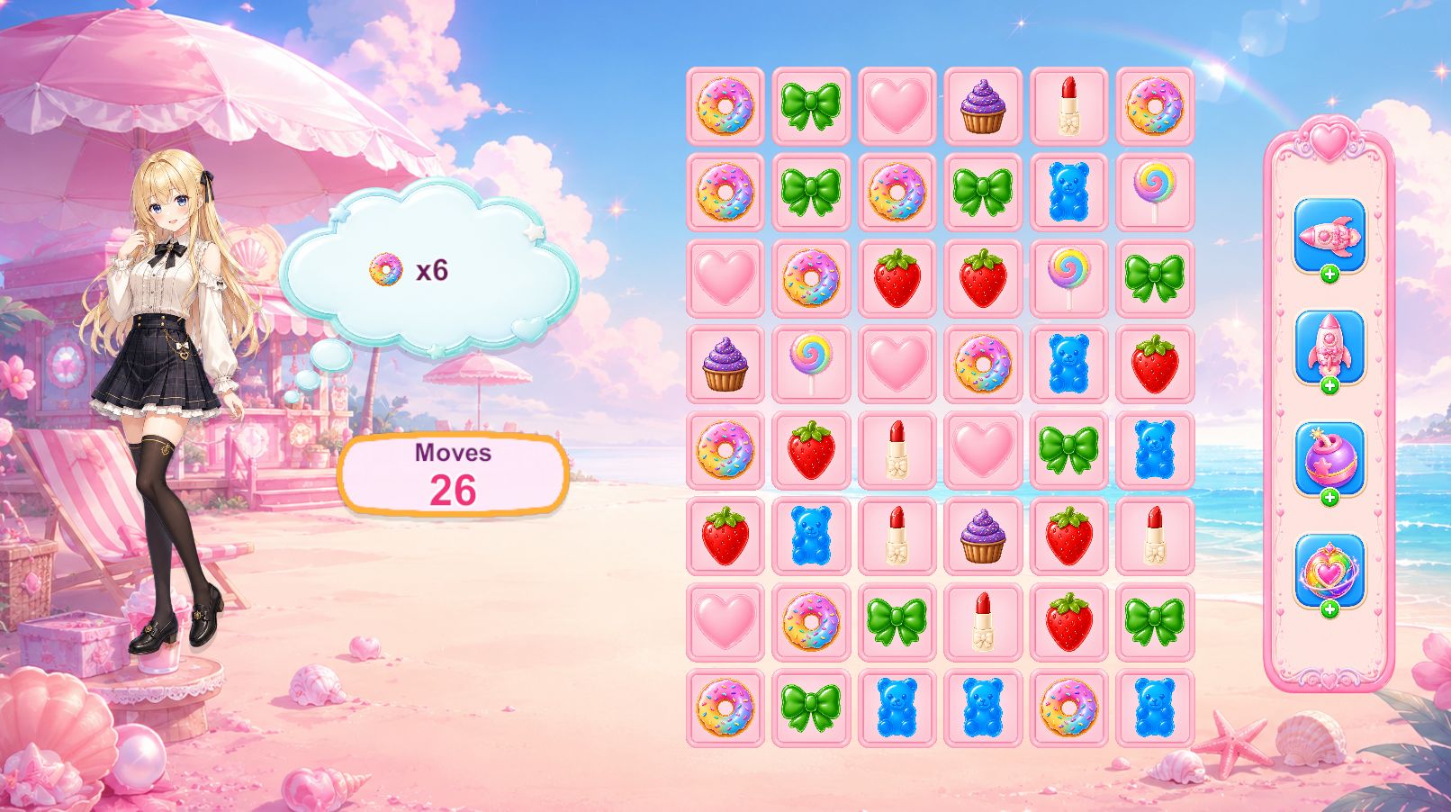 Match-3 Anime date - Unity Source Code screenshot 7