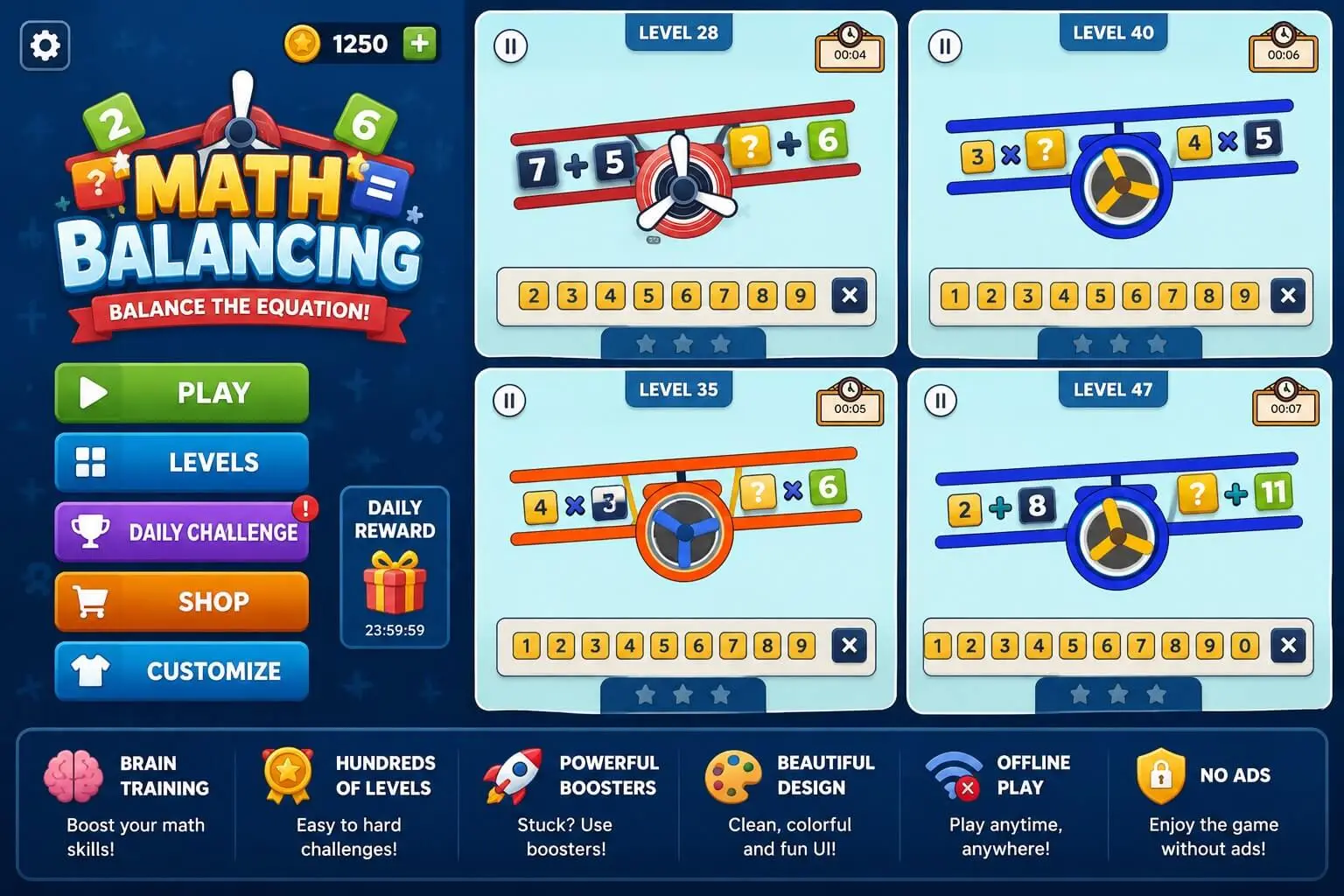 Math Balancing Game- Math Balancing Unity Template screenshot 6