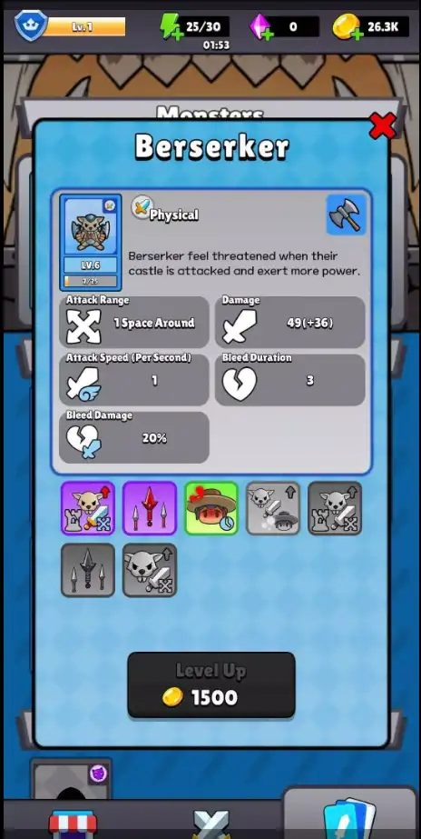 Monster Stars Merge defense SellUnitySourceCode screenshot 4