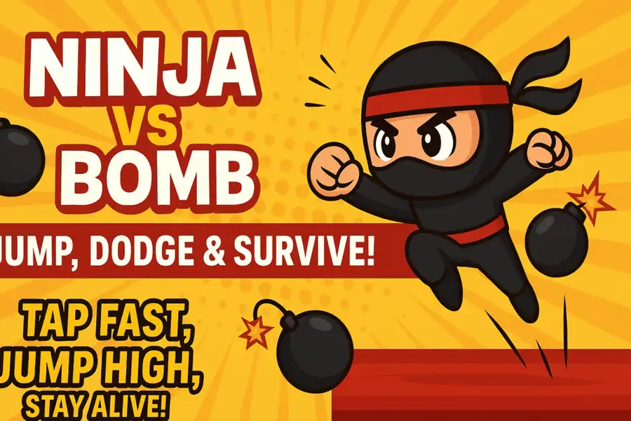 🥷💣 Ninja vs Bomb – Jump & Dodge Arcade Game (SellUnitySourceCode) screenshot 2