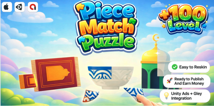 Piece Match Puzzle - Casual Mobile Game Unity source code