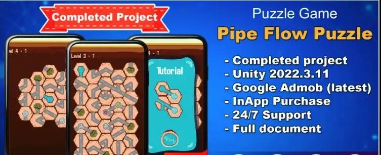 Pipe Flow Puzzle – Unity – Admob SellUnitySourceCode screenshot 2