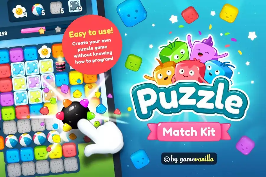 Puzzle Match Game Kit Bundle + 4 Art Packs | SellUnitySourceCode.com screenshot 2