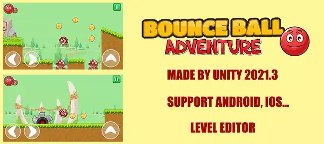Red Bounce Ball Adventure: Platform Jump SellUnitySourceCode.com screenshot 2