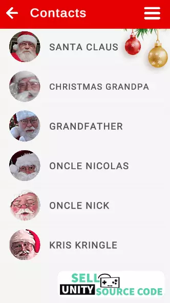 Santa is Calling Fake Call Prank SellUnitySourceCode  screenshot 4