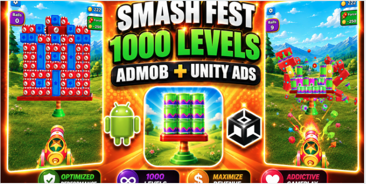Smash Hit Cannon 3D Unity Source Code – Cannon Shooting Puzzle Game | SellUnitySourceCode.com source code