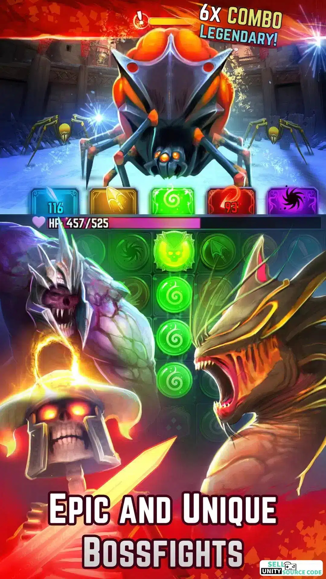 Spellblade: Match-3 Puzzle RPG – Epic Fantasy Adventure | SellUnitySourceCode screenshot 3