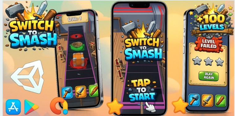 Switch to Smash Unity Source Code – Casual 2D Puzzle Game | SellUnitySourceCode.com source code