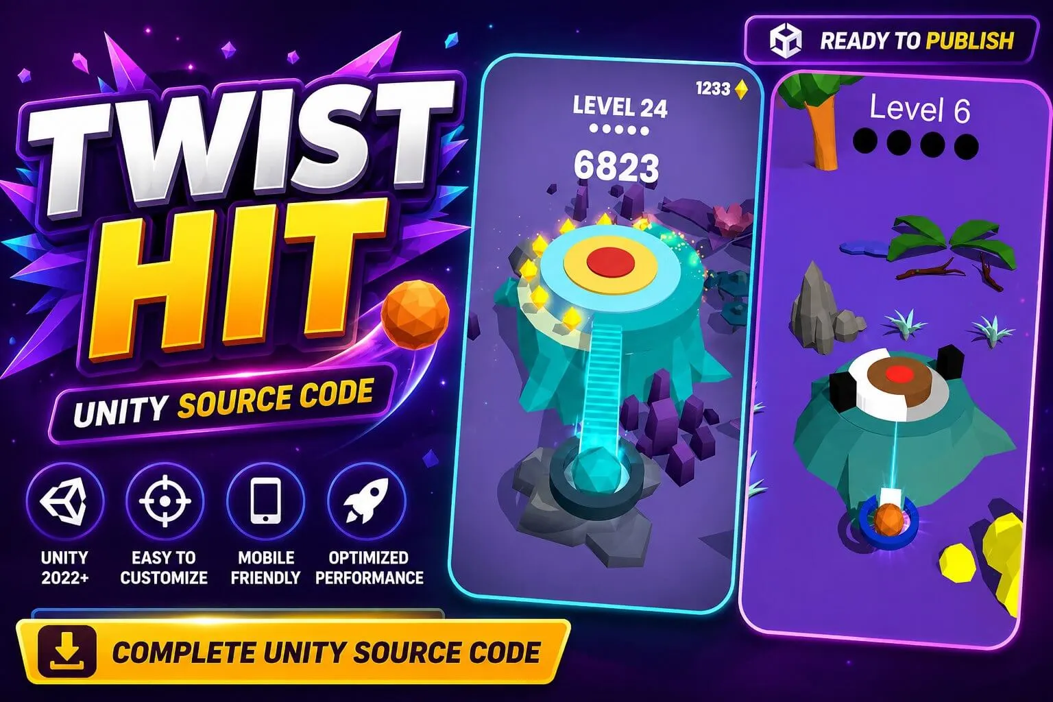 Twist Hit Unity Source Code screenshot 2