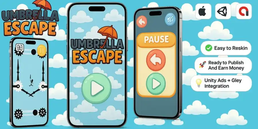 Umbrella Escape – Unity Source Code screenshot 2