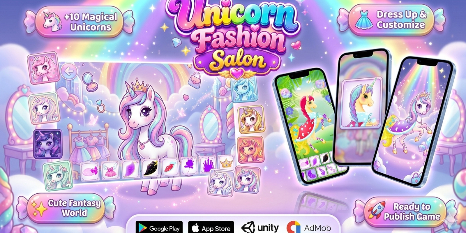 Unicorn Fashion Salon - Unity Source Code screenshot 7