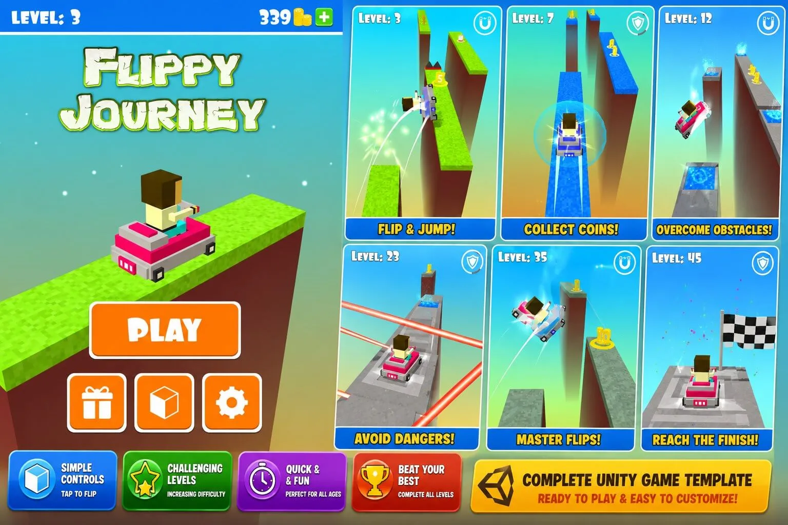 Unity Game Template – Flippy Journey screenshot 5