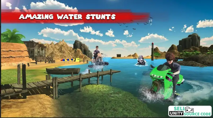 Water Surfer Bike Stunt Rider SellUnitySourceCode