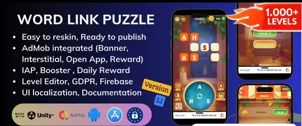 Word Link Puzzle – SellUnitySourceCode 